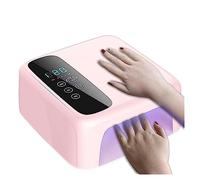 YQVEOT UV Nail Lamp, LED UV Nail Lamp Wireless Led Nail Lamp UV 72W Rechargeable 15600mAH Professional Gel Nail Dryer Nail Polish Curling Lamp(Wireless pink)
