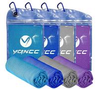 YQXCC 4 Pack Cooling Towel (120x30 cm) Ice Towel for Neck, Microfibre Cool, Soft Breathable Chilly for Yoga, Golf, Gym, Camping, Running, Workout & More Activities