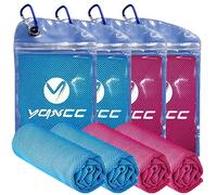 YQXCC 4 Pack Cooling Towel (120x30 cm) Ice Towel for Neck, Microfibre Cool, Soft Breathable Chilly for Yoga, Golf, Gym, Camping, Running, Workout & More Activities