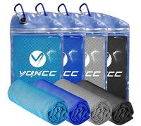 YQXCC 4 Pack Cooling Towel (120x30 cm) Ice Towel for Neck, Microfibre Cool, Soft Breathable Chilly for Yoga, Golf, Gym, Camping, Running, Workout & More Activities