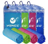 YQXCC 4 Pack Cooling Towel (120x30 cm) Ice Towel for Neck, Microfibre Cool Towel, Soft Breathable Chilly Towel for Yoga, Golf, Gym, Camping, Running, Workout & More Activities