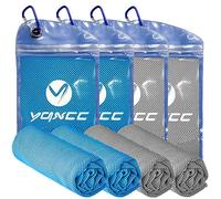 YQXCC 4 Pack Cooling Towel (120x30 cm) Ice Towel for Neck, Microfibre Cool Towel, Soft Breathable Chilly Towel for Yoga, Golf, Gym, Camping, Running, Workout & More Activities