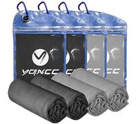 YQXCC 4 Pack Cooling Towels (100x30 cm) Cool Cold Towel, Soft Breathable Chilly Microfibre Towels for Yoga, Golf, Gym, Camping, Running, Fitness, Workout & More Activities