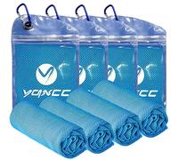 YQXCC 4 Pack Cooling Towels (100x30 cm) Cool Cold Towel, Soft Breathable Chilly Microfibre Towels for Yoga, Golf, Gym, Camping, Running, Fitness, Workout & More Activities