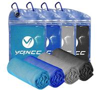 YQXCC 4 Pack Cooling Towels (100x30 cm) Cool Cold Towel, Soft Breathable Chilly Microfibre Towels for Yoga, Golf, Gym, Camping, Running, Fitness, Workout & More Activities