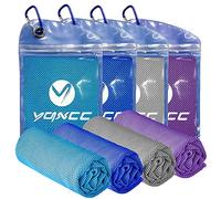YQXCC 4 Pack Cooling Towels (100x30 cm) Cool Cold Towel, Soft Breathable Chilly Microfibre Towels for Yoga, Golf, Gym, Camping, Running, Fitness, Workout & More Activities