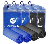 YQXCC 4 Pack Cooling Towels (100x30 cm) Cool Cold Towel, Soft Breathable Chilly Microfibre Towels for Yoga, Golf, Gym, Camping, Running, Fitness, Workout & More Activities