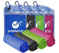 YQXCC 4 Pack Cooling Towels (100x30 cm) Cool Cold Towel, Soft Breathable Chilly Microfibre Towels for Yoga, Golf, Gym, Camping, Running, Fitness, Workout & More Activities
