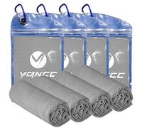 YQXCC 4 Pack Cooling Towels (100x30 cm) Cool Cold Towel, Soft Breathable Chilly Microfibre Towels for Yoga, Golf, Gym, Camping, Running, Fitness, Workout & More Activities
