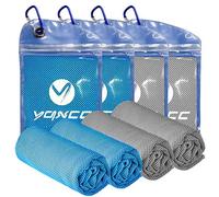 YQXCC 4 Pack Cooling Towels (100x30 cm) Cool Cold Towel, Soft Breathable Chilly Microfibre Towels for Yoga, Golf, Gym, Camping, Running, Fitness, Workout & More Activities