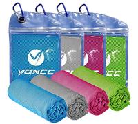 YQXCC 4 Pack Cooling Towels (100x30 cm) Cool Cold Towel, Soft Breathable Chilly Microfibre Towels for Yoga, Golf, Gym, Camping, Running, Fitness, Workout & More Activities