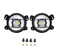 YQXMYGS Fit For J/e/e/p Wrangler JK JL JLU Rubicon Sahara 2018 2019 LED Fog Lamps DRL Daytime Running Lights Front Bumper Car Accessories 12V(Silver Type White)