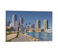 YQXTRB Beautiful City Poster Boston Coastline Poster Decorative Painting Canvas Wall Posters And Art Picture Print Modern Family Bedroom Decor Posters 16x24inch(40x60cm)