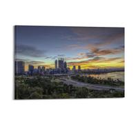 YQXTRB Beautiful City Poster Perth Australia in The Morning Light Poster Decorative Painting Canvas Wall Posters And Art Picture Print Modern Family Bedroom Decor Posters 24x36inch(60x90cm)