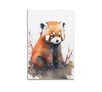 YQXTRB Cute Watercolor Animal Poster Red Panda Poster Decorative Painting Canvas Wall Posters And Art Picture Print Modern Family Bedroom Decor Posters 12x18inch(30x45cm)
