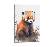 YQXTRB Cute Watercolor Animal Poster Red Panda Poster Decorative Painting Canvas Wall Posters And Art Picture Print Modern Family Bedroom Decor Posters 08x12inch(20x30cm)