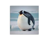 YQXTRB Fat Penguin Poster, Canvas Art Print, 16x16inch(40x40cm), Bedroom Decor