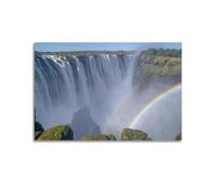 YQXTRB Nature Poster Victoria Falls And Rainbows Poster Decorative Painting Canvas Wall Posters And Art Picture Print Modern Family Bedroom Decor Posters 20x30inch(50x75cm)