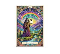 YQXTRB Strange Color Fantasy Tarot Major Arcana Hermit Poster Decorative Painting Canvas Wall Art Picture 12x18inch(30x45cm)