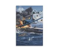 YQXTRB World War II Poster Sea Battles Poster Decorative Painting Canvas Wall Posters And Art Picture Print Modern Family Bedroom Decor Posters 12x18inch(30x45cm)