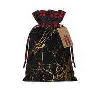 YQxwJL 3D Stylish Gold Marbling Texture print Christmas Gift Bags with Drawstring Burlap Sack for Christmas Candy Treat Bags Party Supplies