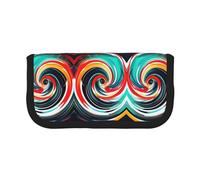 YQxwJL Abstract Circle Swirl Print Canvas Fountain Pen Pouch Stylish Pen Case Organizer Bag Makeup Bags,For Everyday Travel