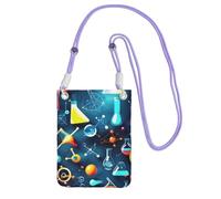 YQxwJL Abstract Science Chemistry Print Sling Bag For Men Women, Casual Mini Phone Purses, Anti-Theft Phone Bag, For Hiking Travel, Purple, One Size