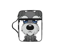 YQxwJL Adorable Schnauzer Print Bible Bag Pencil Case with Pen Slots Waterproof Cosmetic Bag Durable Phone Bag Tote Bag Handbag