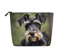 YQxwJL adorable schnauzer print Cosmetic Bag, Makeup Bag Organizer with Zipper Cute Make Up Pouches Travel Szie Toiletry Bag, Black, One Size