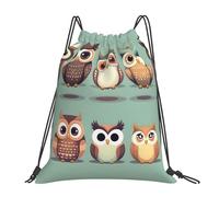 YQxwJL Adult Bath Bag, Drawstring Gym Bag Cartoon Owl Print, Waterproof Gym Bag for Women Men, White, One Size, White, One Size
