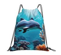 YQxwJL Adult Swimming Bag Beautiful Underwater World Dolphins Coral Coral Print Gym Bag Waterproof Sports Bag for Men and Women White One Size White One Size White One Size, white, One Size