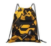 YQxwJL Adult Swimming Bag, Gym Bag with Drawstring Mustard Yellow and Black Pattern, Waterproof Sports Bag for Men and Women, White, One Size, White, One Size, white, One Size
