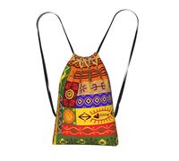 YQxwJL African National Patterns Print Drawstring Backpack Bags, String Backpack Cinch Sack Bags For Trip Beach For Daily Use