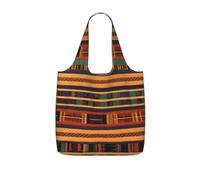 YQxwJL African Weaving Print Foldable Tote Bag Reusable Shopping Bag Tear Resistant Grocery Bag For Work Travel 25l Capacity, Black, One Size, Tote Backpacks
