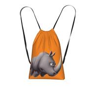 YQxwJL Angry Rhino Print Drawstring Backpack Bags, String Backpack Cinch Sack Bags For Trip Beach For Daily Use