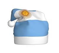 YQxwJL Argentine Flag Print Santa Hat, Christmas Hats Adult, Xmas Holiday Hats For Women Men, Cozy Holiday Party Headwear
