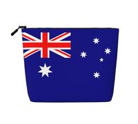 YQxwJL Australian flag print Cosmetic Bag, Makeup Bag Organizer with Zipper Cute Make Up Pouches Travel Szie Toiletry Bag, Black, One Size