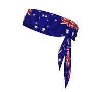YQxwJL Australian Flag Print Head Tie Headbands For Men Women, Adjustable Bandana Sweatbands Hair Wrap Bands For Sports