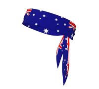 YQxwJL Australian Flag Print Head Tie Headbands For Men Women, Adjustable Bandana Sweatbands Hair Wrap Bands For Sports