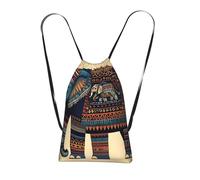 YQxwJL Aztec Elephant Print Drawstring Backpack Foldable Drawstring Bag Large Capacity Gym Bag Track Bag For Women Men