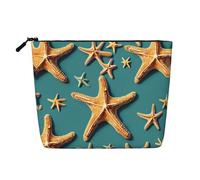 YQxwJL Beach Starfish print Cosmetic Bag, Makeup Bag Organizer with Zipper Cute Make Up Pouches Travel Szie Toiletry Bag, Black, One Size