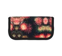 YQxwJL Beautiful Fireworks Print Canvas Fountain Pen Pouch Stylish Pen Case Organizer Bag Makeup Bags,For Everyday Travel