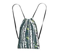 YQxwJL Beauty Birch Tree Print Drawstring Backpack Foldable Drawstring Bag Large Capacity Gym Bag Track Bag For Women Men