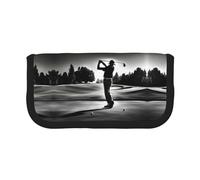 YQxwJL Black And White Golfs Print Canvas Fountain Pen Pouch Stylish Pen Case Organizer Bag Makeup Bags,For Everyday Travel
