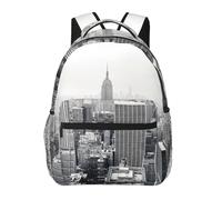 YQxwJL Black And White New York Print Lightweight Packable Backpack For Travel Camping Outdoor, Lightweight Foldable Daypack