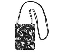 YQxwJL Black And White Patterns Print Sling Bag For Men Women, Casual Mini Phone Purses, Anti-Theft Phone Bag, For Hiking Travel, Black, One Size