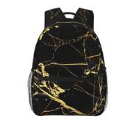 YQxwJL Black Gold Marble Print Lightweight Packable Backpack For Travel Camping Outdoor, Lightweight Foldable Daypack