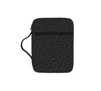 YQxwJL Black Leopard Pattern Print Bible Bag Pencil Case with Pen Slots Waterproof Cosmetic Bag Durable Phone Bag Tote Bag Handbag