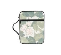 YQxwJL Black Lily Pads Print Bible Bag Pencil Case with Pen Slots Waterproof Cosmetic Bag Durable Phone Bag Tote Bag Handbag