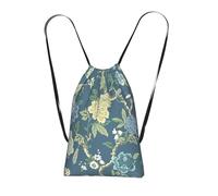 YQxwJL Blue And Yellow Flowers Print Drawstring Backpack Bags, String Backpack Cinch Sack Bags For Trip Beach For Daily Use